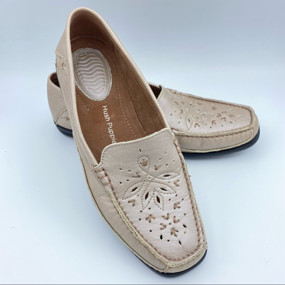 Hush Puppies Ardenica Leather Embroidered Loafers